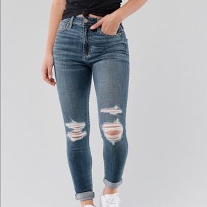 Ultra high rise cropped jeans
